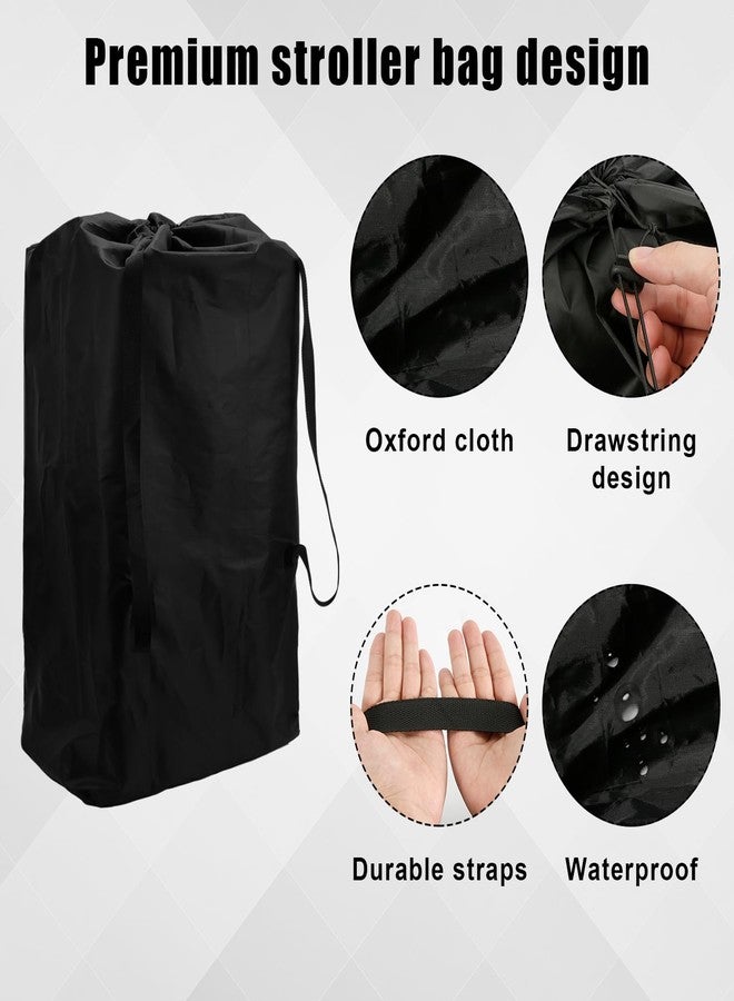 lasuroa Stroller Bag for Airplane, Stroller Bag for Gate Check Stroller Travel Bag with Handle Waterproof Baby Stroller Cover for Airplane Travel (Black) - Image 4